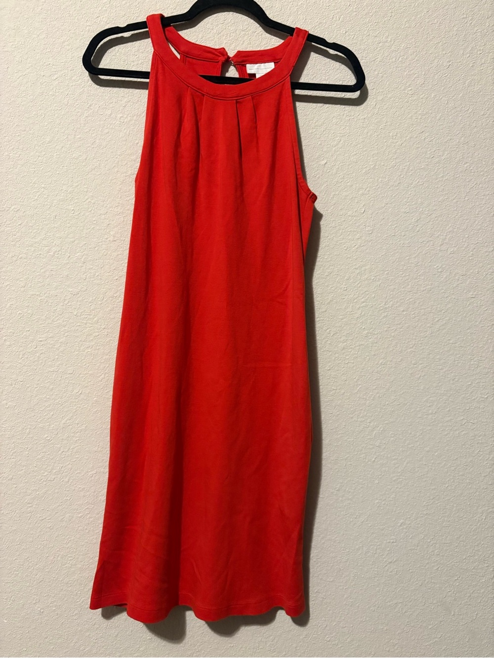 New York & Company Red Sleeveless Midi Halter Dress